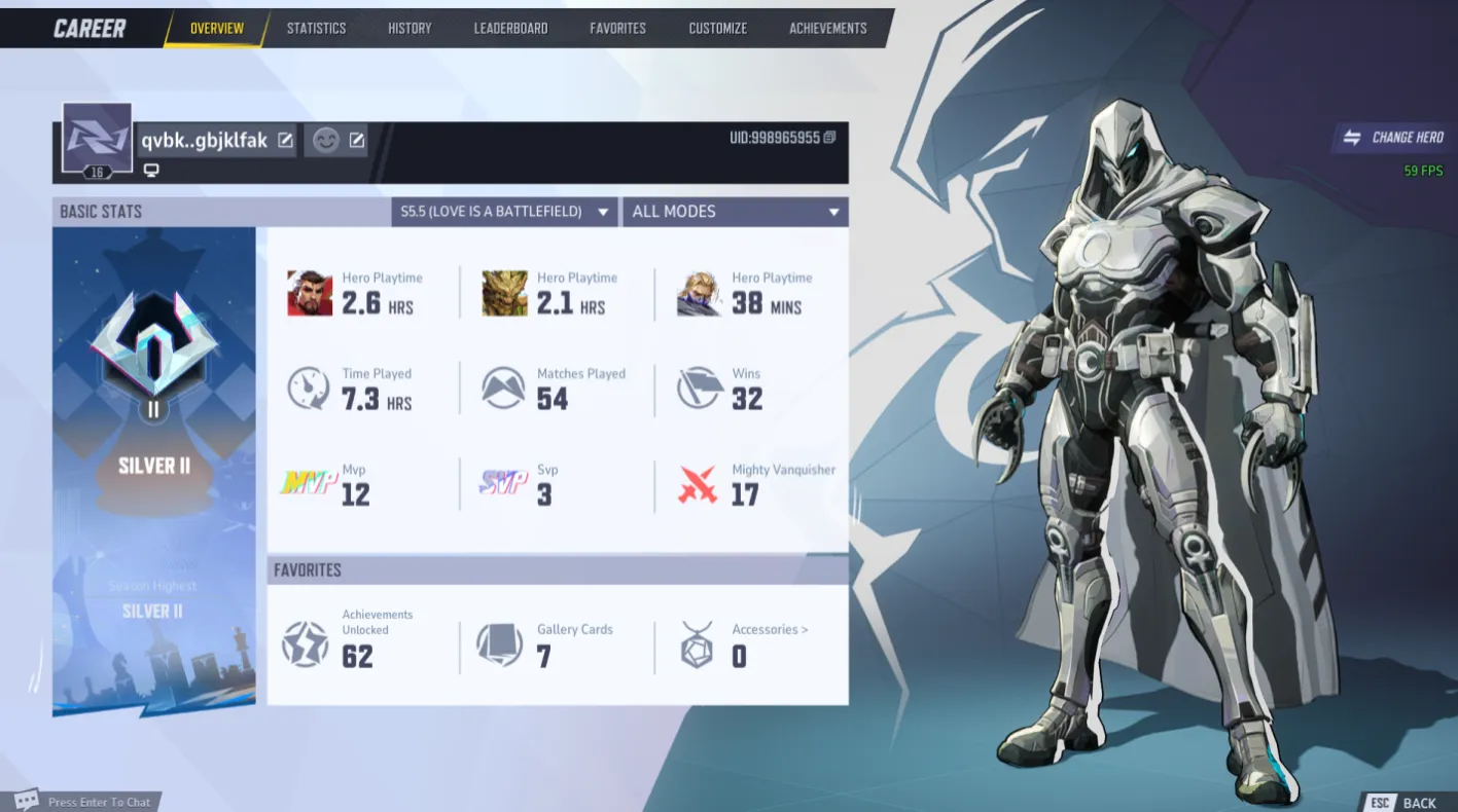 Season 5.5 | Silver 2 | PC Steam Logins | Full Information | Fully Handleveled from Scratch | Warranty